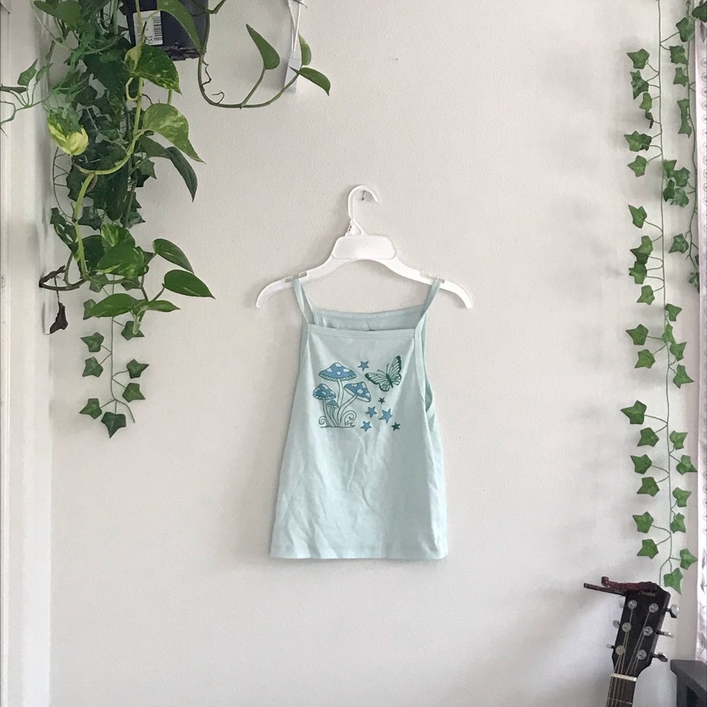 Blue mushroom tank top